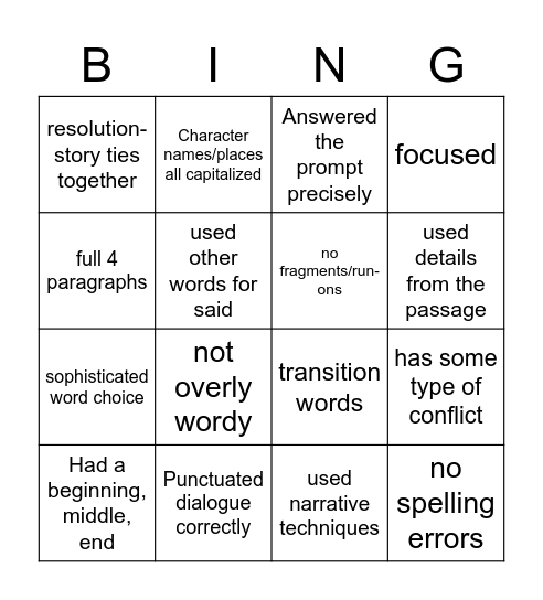 Narrative PBT Bing Bingo Card