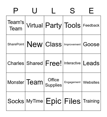 Training Excellence Bingo Card