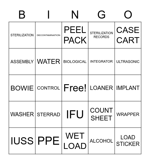 SPD WEEK Bingo Card