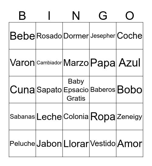 Varon O Hembra Bingo Card