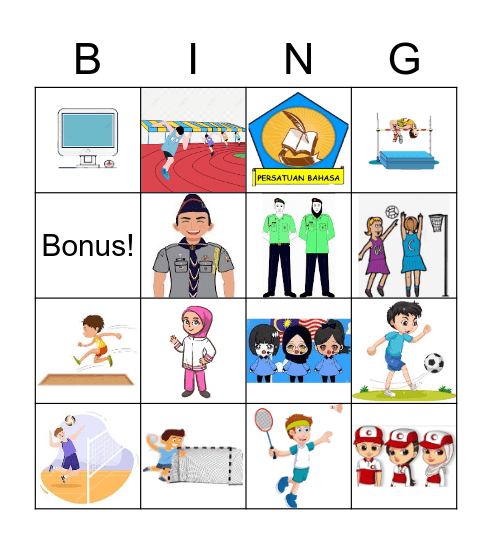 الأنشطة اللاصفية Bingo Card