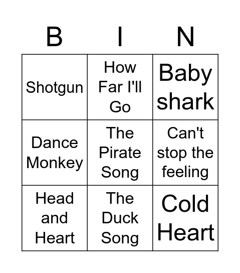 Beaver Bing Beats Bingo Card