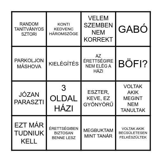 KONTI CSILLA BINGO Card