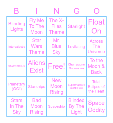 Celestial Jamz Bingo Card