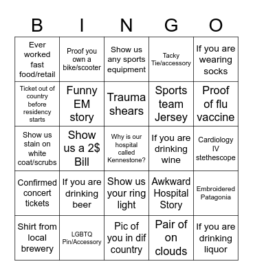 K-Rock Bingo Card