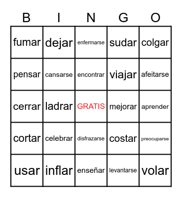 AP Vocabulary--VERBS (2) Bingo Card