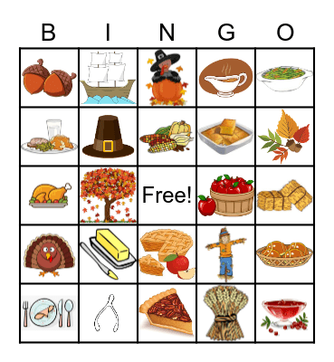 Thanksgiving Bingo Card