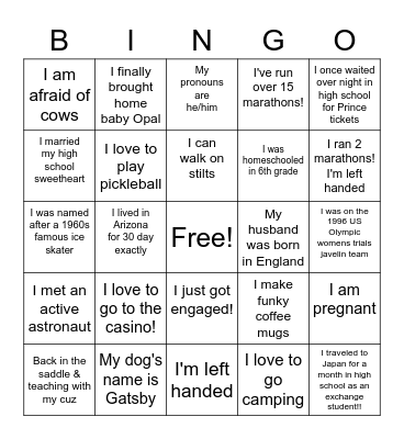 Get to know your CB Staff Bingo Card