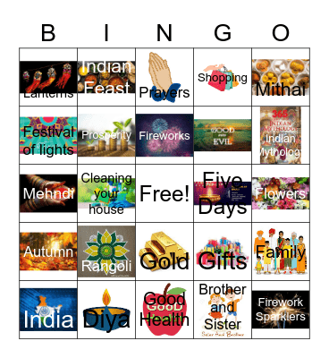Diwali Bingo Card