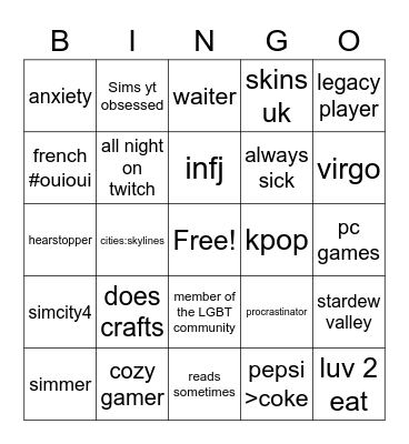 AUGUST BINGO Card
