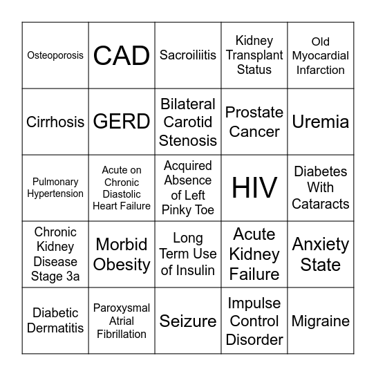 HCC Coder Bingo!!! Bingo Card