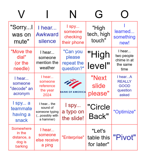 V-OFFSITE VINGO Bingo Card