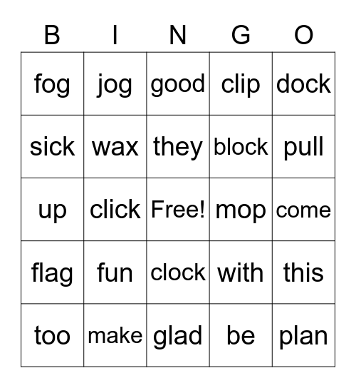 U 1 W 4 Bingo Card