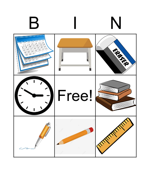 bingo classroom objects