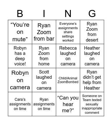 CTE 100 Bingo Card