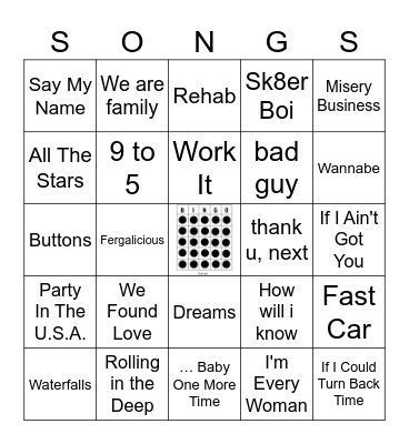 Girl Power Bingo Card