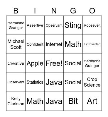 DARING Day 2022 Bingo Card