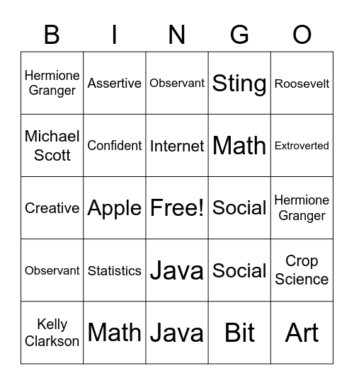 DARING Day 2022 Bingo Card