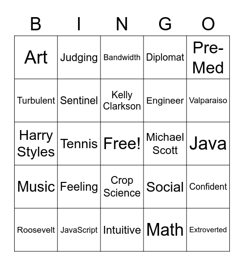 DARING Day 2022 BINGO Card