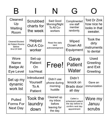 Medical Assistant Bingo Card