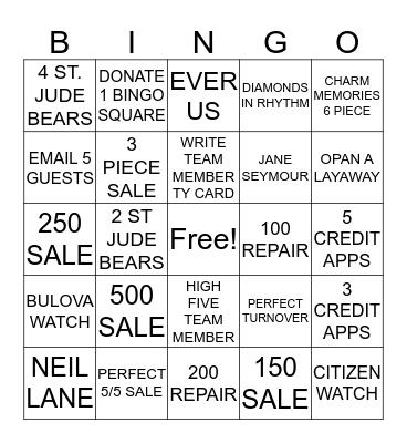 2876 Bingo Card