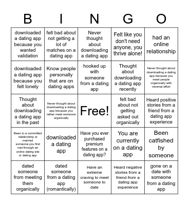 Have You Ever (Dating Edition) Bingo Card