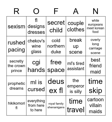 RoFan Manhwa Bingo Card