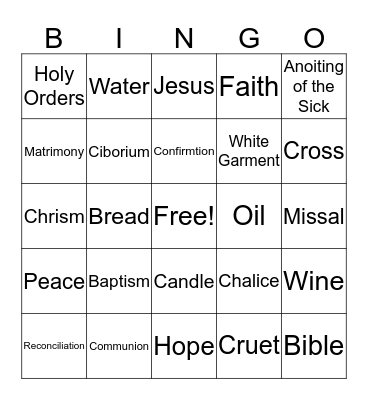 Faith & Friends Bingo Card