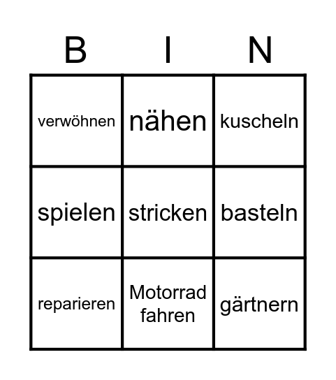Meine Oma kann...! Bingo Card