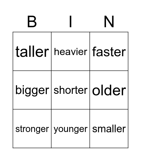 Grade 6 Lesson 8.1 Bingo Card