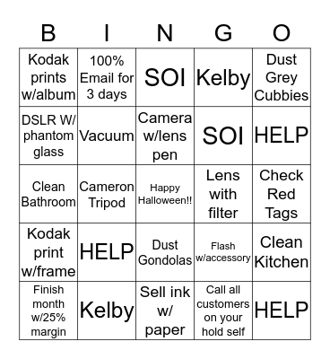 HALLOWEEN BINGO! Bingo Card