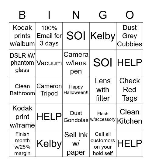 HALLOWEEN BINGO! Bingo Card