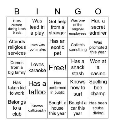 All Hands October Bingo Card