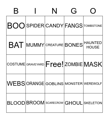 HALLOWEEN Bingo Card