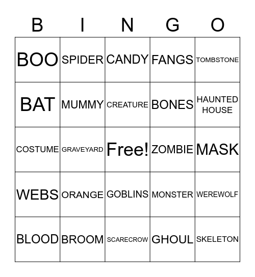 HALLOWEEN Bingo Card