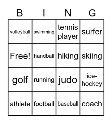 sports BINGO Card