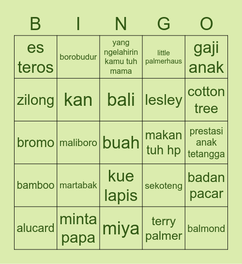 °˖✧◝(⁰▿⁰)◜✧˖° Bingo Card