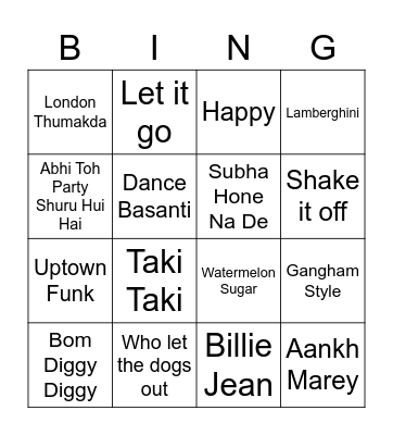 MUSICAL Bingo Card