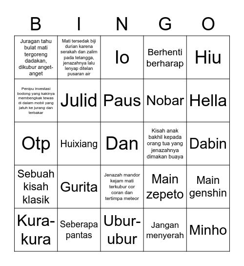 DABIN28y Bingo Card