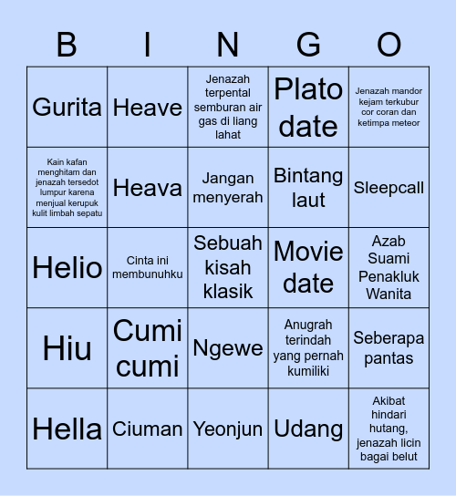 Punya Yeonjun Bingo Card