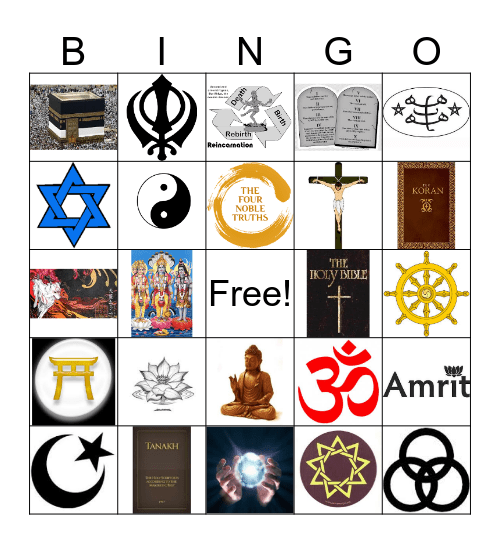 Religions Bingo Card