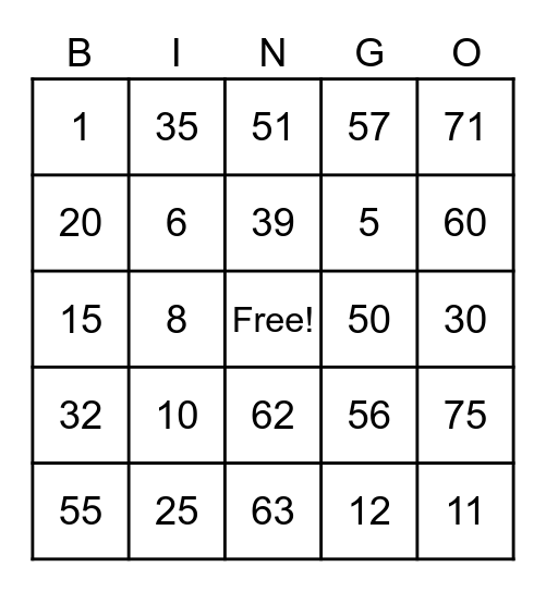 Fundamentals of Computing Bingo Card