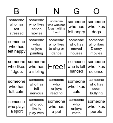 Me Too, BINGO! Bingo Card