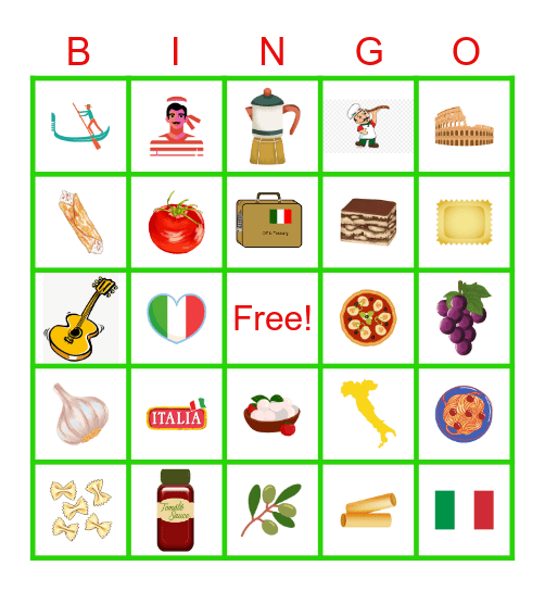 Italy Bingo Card