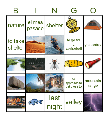 ¡el cámping! Bingo Card