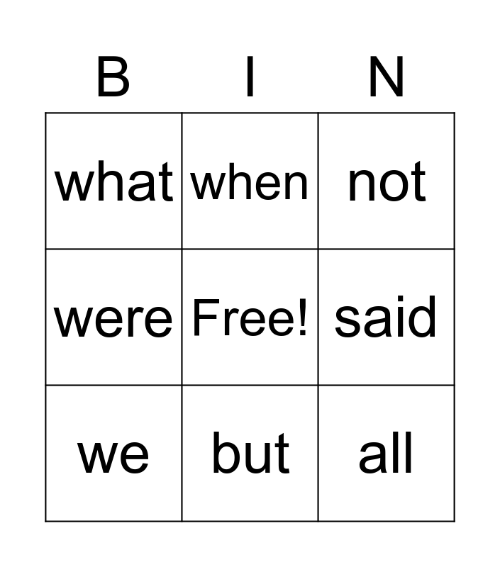 most-common-word-list-4-bingo-card