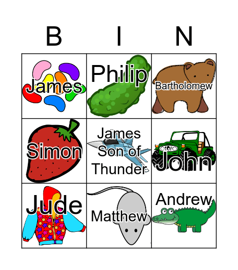 The First Disciples Bingo Card
