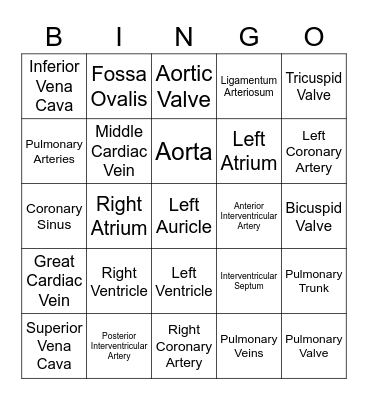 Heart Bingo Card