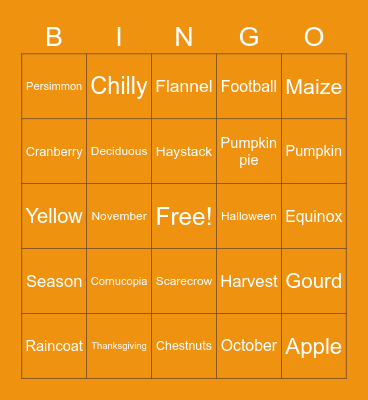 FALL BINGO Card