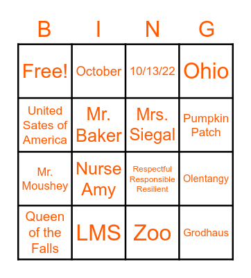 TRIVIA BINGO Card